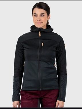 FJALLRAVEN Womens Abisko Trail Fleece in Black